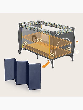 3-in-1 reisbedje LIONELO Sven Plus – Babybox – 0-36 maanden – Verschoontafel – Klamboe