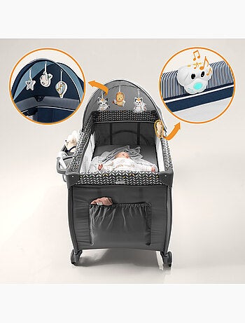 3-in-1 reisbedje LIONELO Sven Plus – Babybox – 0-36 maanden – Verschoontafel – Klamboe