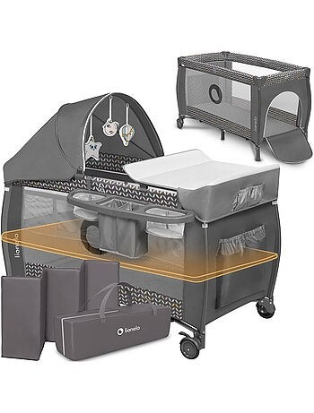 3-in-1 reisbedje LIONELO Sven Plus – Babybox – 0-36 maanden – Verschoontafel – Klamboe