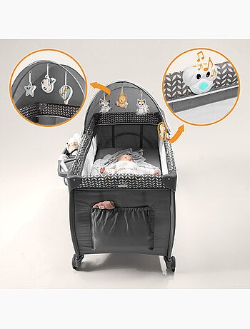 3-in-1 reisbedje LIONELO Sven Plus – Babybox – 0-36 maanden – Verschoontafel – Klamboe
