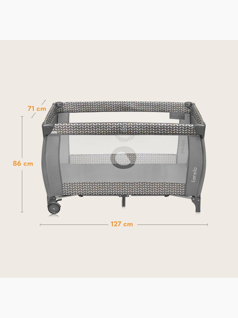 3-in-1 reisbedje LIONELO Sven Plus – Babybox – 0-36 maanden – Verschoontafel – Klamboe Grijs - Kiabi
