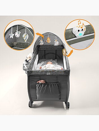 3-in-1 reisbedje LIONELO Sven Plus – Babybox – 0-36 maanden – Verschoontafel – Klamboe
