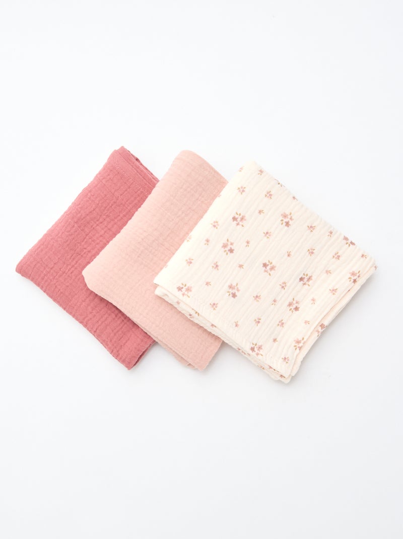 3 katoenen luierdoeken Rose - Kiabi