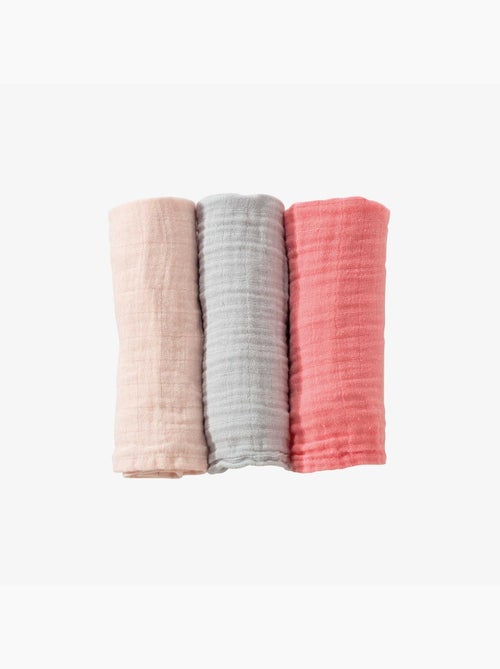 3 katoenen mousseline doeken - Kiabi