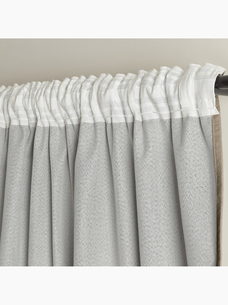 3-laags verduisteringsgordijn met thermische isolatie en drievoudige bevestiging Beige - Kiabi