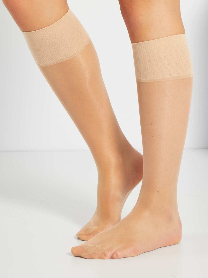 3 paar DIM 20D-kousjes Beauty Resist Beige - Kiabi