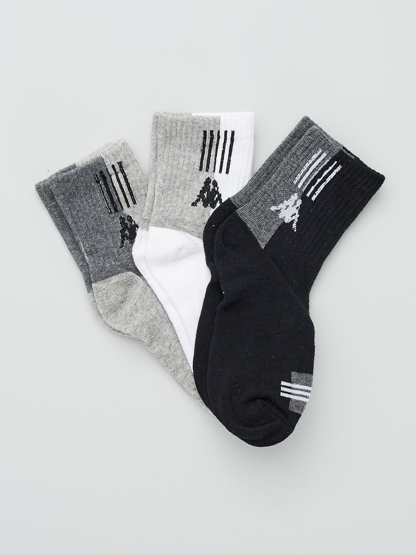 3 paar sokken - Kappa zwart / grijs / wit - Kiabi