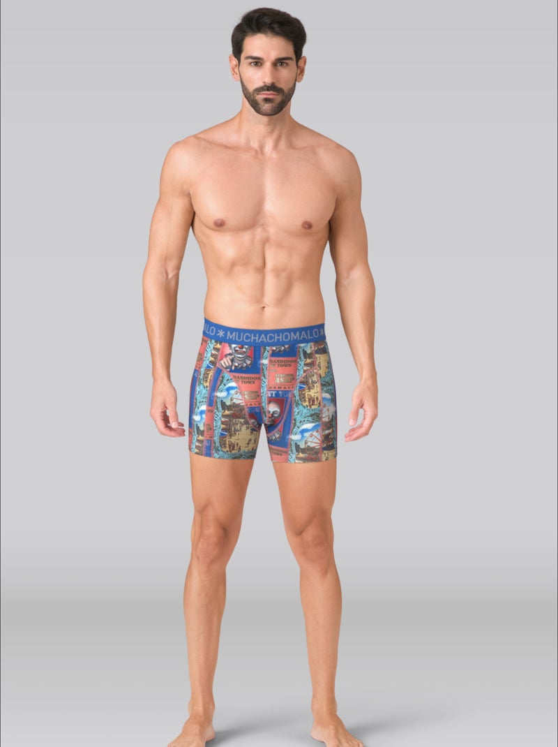 3 pack Muchachomalo boxershorts Blauw Zwart Blauw - Kiabi