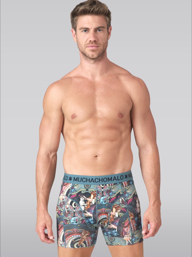 3 pack Muchachomalo boxershorts Blauw Zwart Blauw - Kiabi