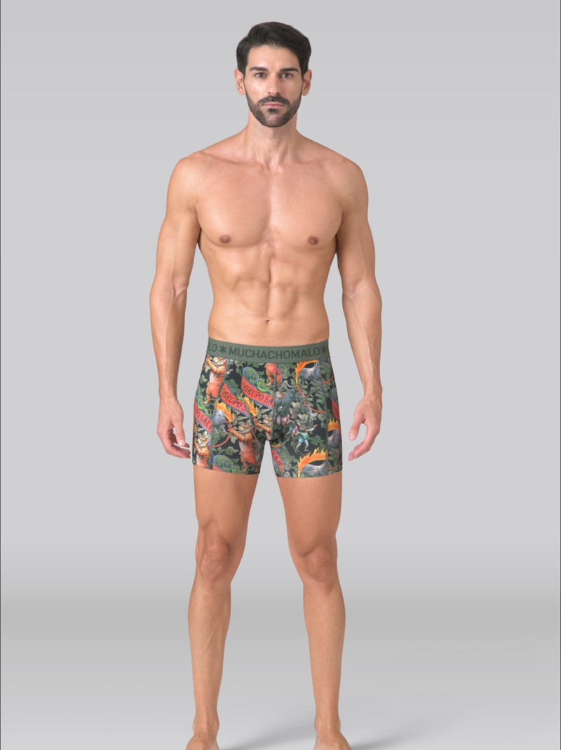 3 pack Muchachomalo boxershorts Zwart Groen Zwart - Kiabi