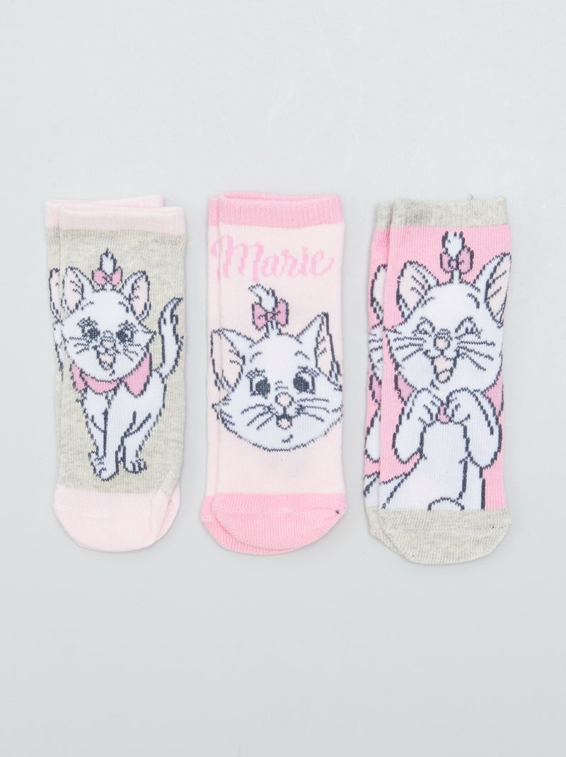 3 paires de chaussettes 'Disney' gris/rose - Kiabi