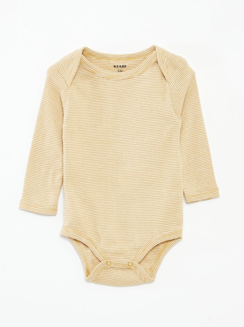 3 rompertjes met lange mouw Groen - Kiabi