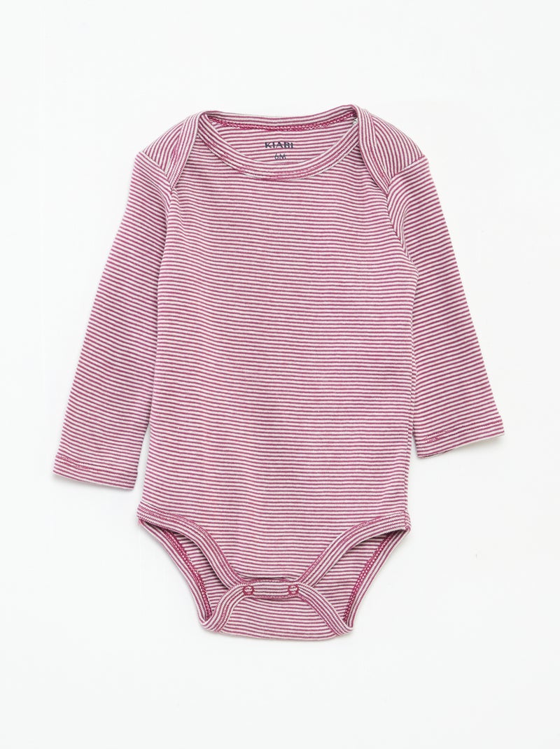 3 rompertjes met lange mouw Wit - Kiabi