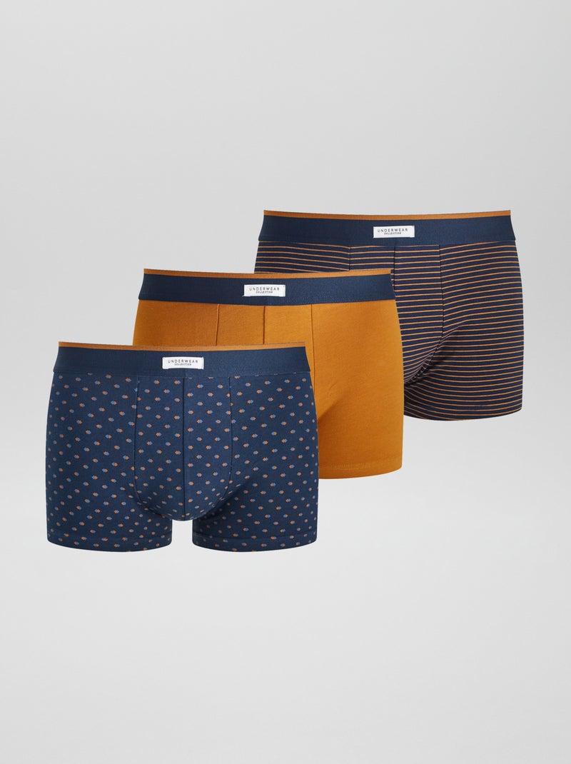 3 stretch boxershorts BLAUW - Kiabi