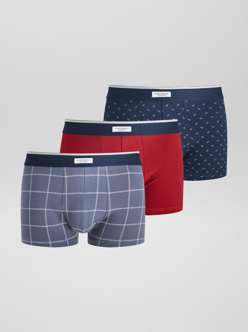3 stretch boxershorts BLAUW - Kiabi