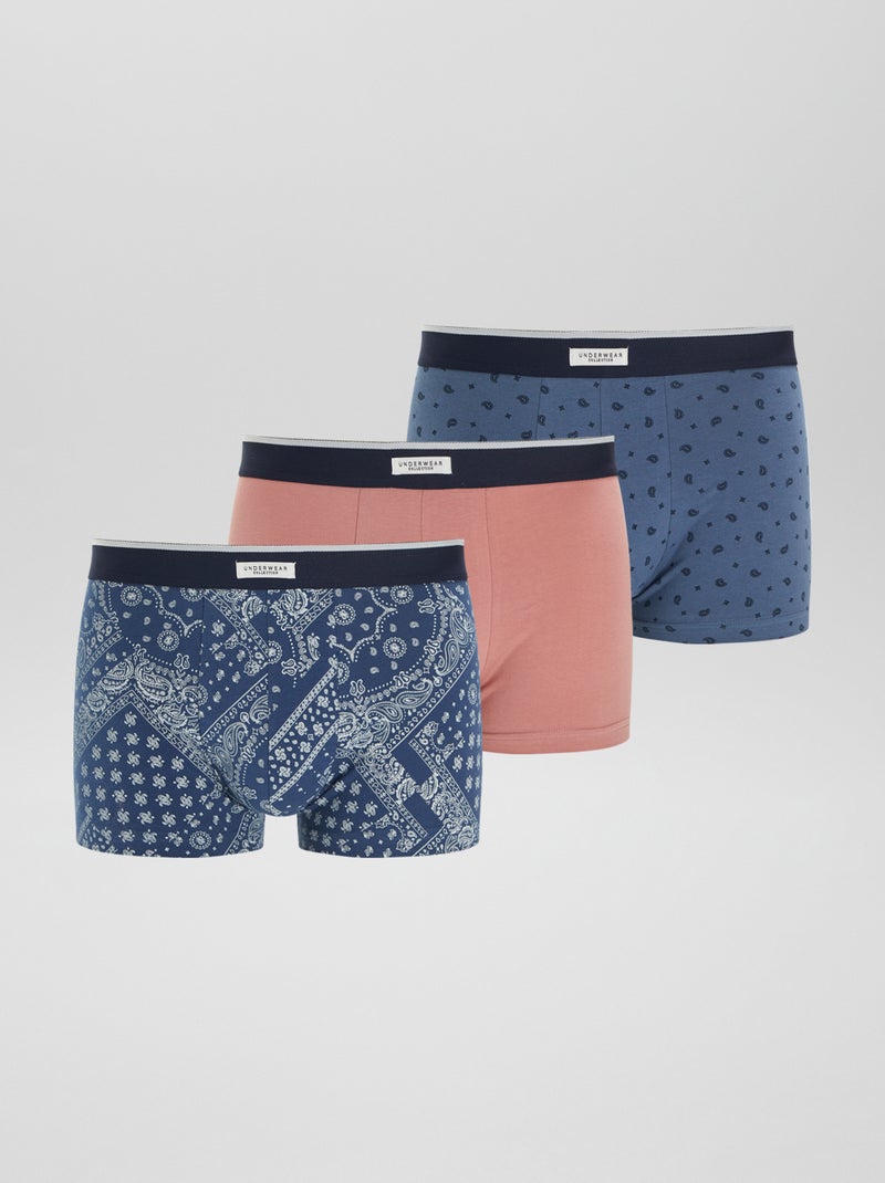 3 stretch boxershorts BLAUW - Kiabi