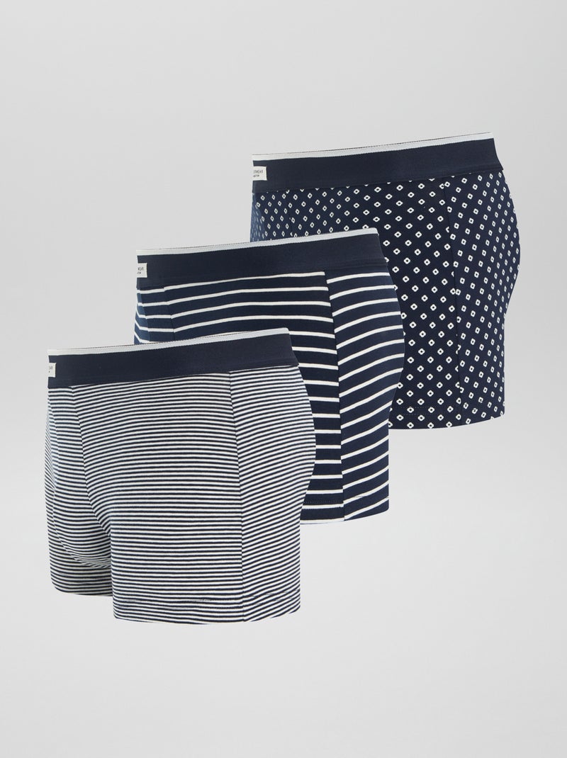 3 stretch boxershorts BLAUW - Kiabi