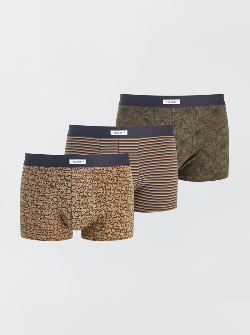 3 stretch boxershorts GROEN - Kiabi