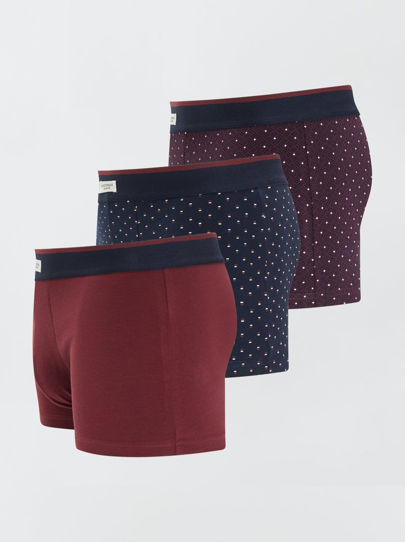 3 stretch boxershorts ROOD - Kiabi