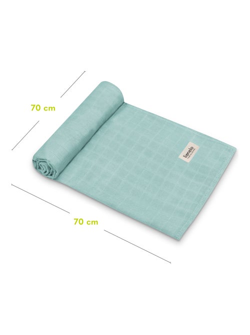 3 x Katoenen babydoeken van natuurlijke bamboe LIONELO – 70 x 70 cm – Antibacterieel - Kiabi