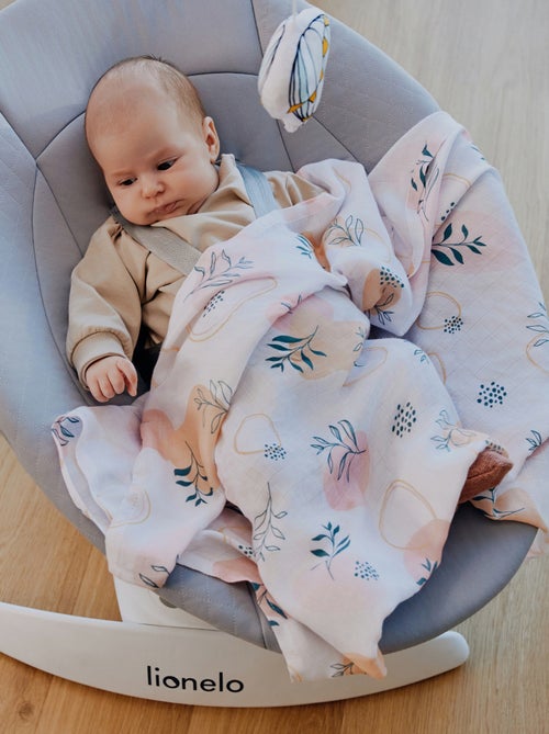 3 x Katoenen babydoeken van natuurlijke bamboe LIONELO – 70 x 70 cm – Antibacterieel - Kiabi