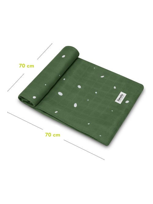 3 x Katoenen babydoeken van natuurlijke bamboe LIONELO – 70 x 70 cm – Antibacterieel - Kiabi