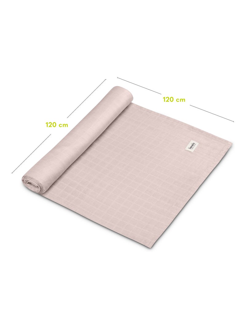 3 x Langes coton bébé en bambou naturel LIONELO - 120x120 Beige - Kiabi