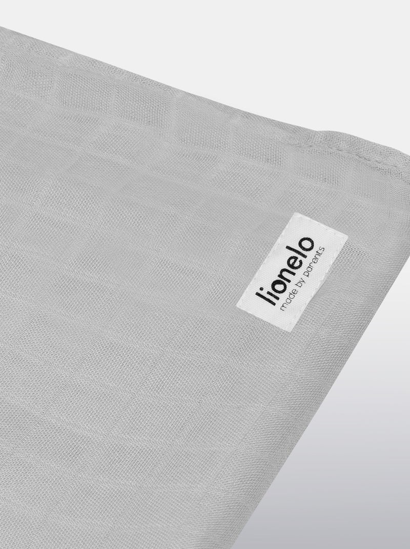 3 x Langes coton bébé en bambou naturel LIONELO - 120x120 Gris - Kiabi