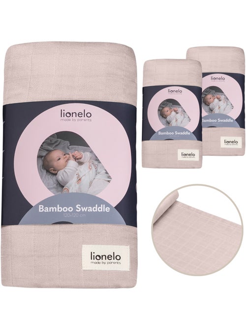 3 x natuurlijke bamboe katoenen babydoeken LIONELO – 120 x 120 cm - Kiabi