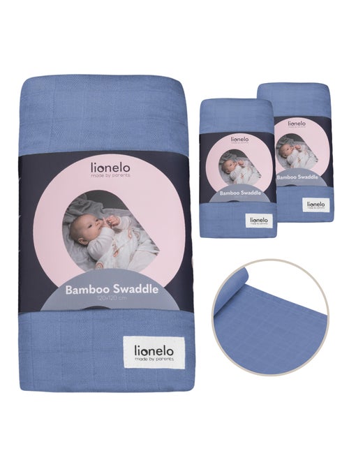 3 x natuurlijke bamboe katoenen babydoeken LIONELO – 120 x 120 cm - Kiabi