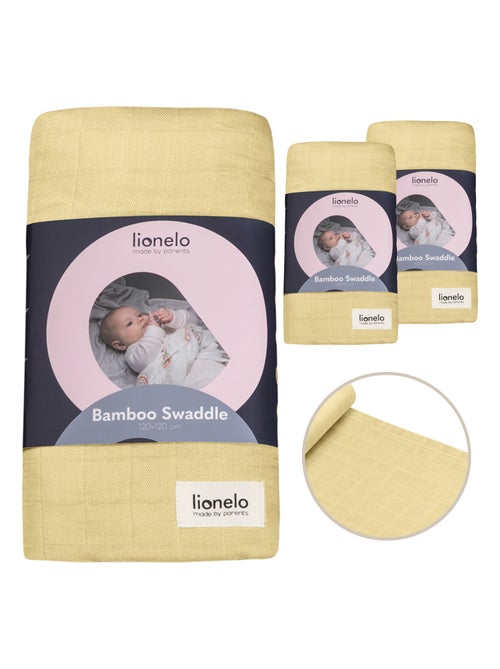 3 x natuurlijke bamboe katoenen babydoeken LIONELO – 120 x 120 cm - Kiabi