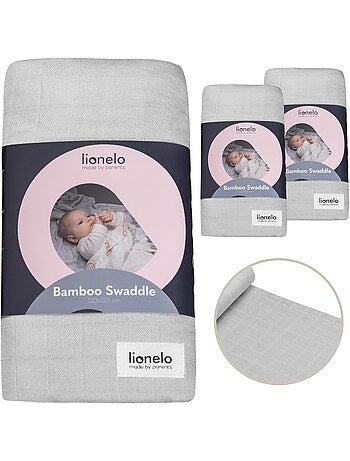 3 x natuurlijke bamboe katoenen babydoeken LIONELO – 120 x 120 cm