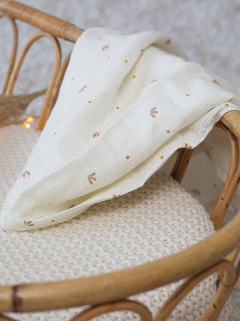 3 zachte hydrofiele doeken voor baby's Caramelbruin - Kiabi