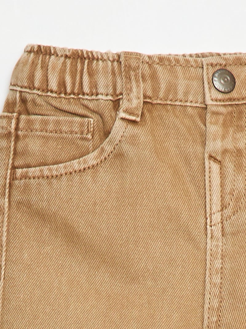3/4-broek van twill met paperbagtaille Biege - Kiabi