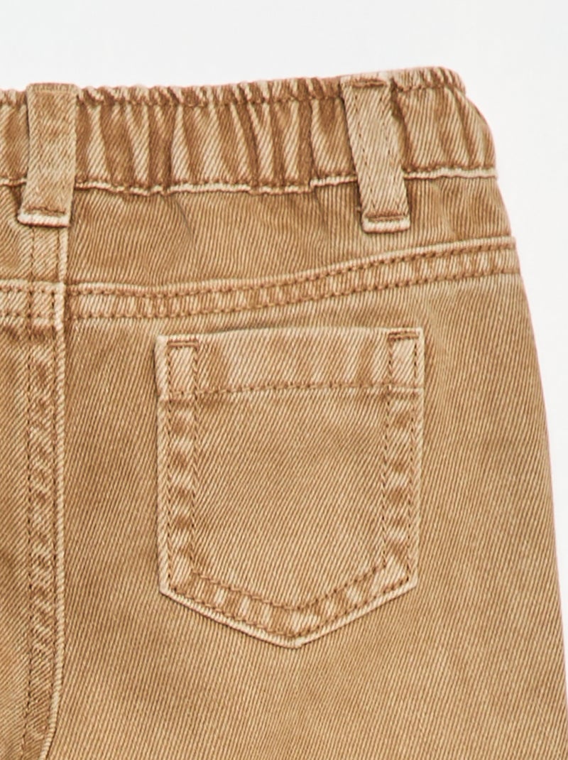 3/4-broek van twill met paperbagtaille Biege - Kiabi