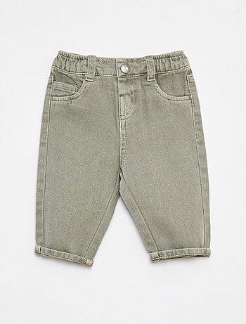 3/4-broek van twill met paperbagtaille