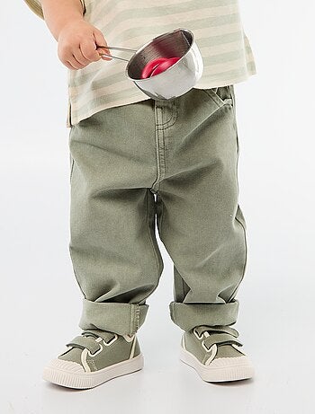3/4-broek van twill met paperbagtaille