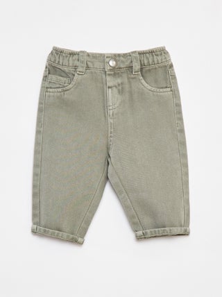3/4-broek van twill met paperbagtaille
