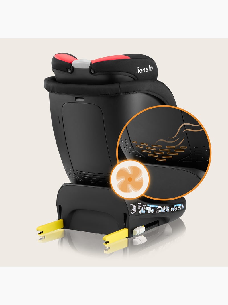 360° Autostoel LIONELO Navy i-Size - ISOFIX - Kuipventilatie - 40-150 cm - 0+/1/2/3 Zwart Rood - Kiabi