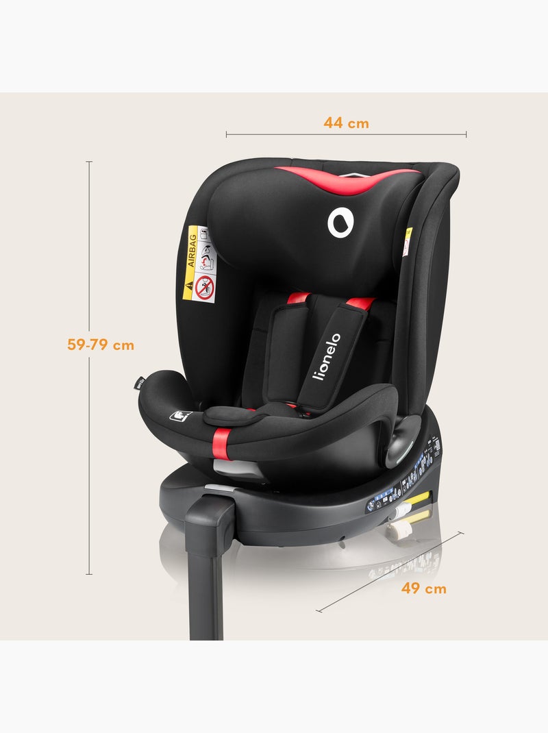 360° Autostoel LIONELO Navy i-Size - ISOFIX - Kuipventilatie - 40-150 cm - 0+/1/2/3 Zwart Rood - Kiabi