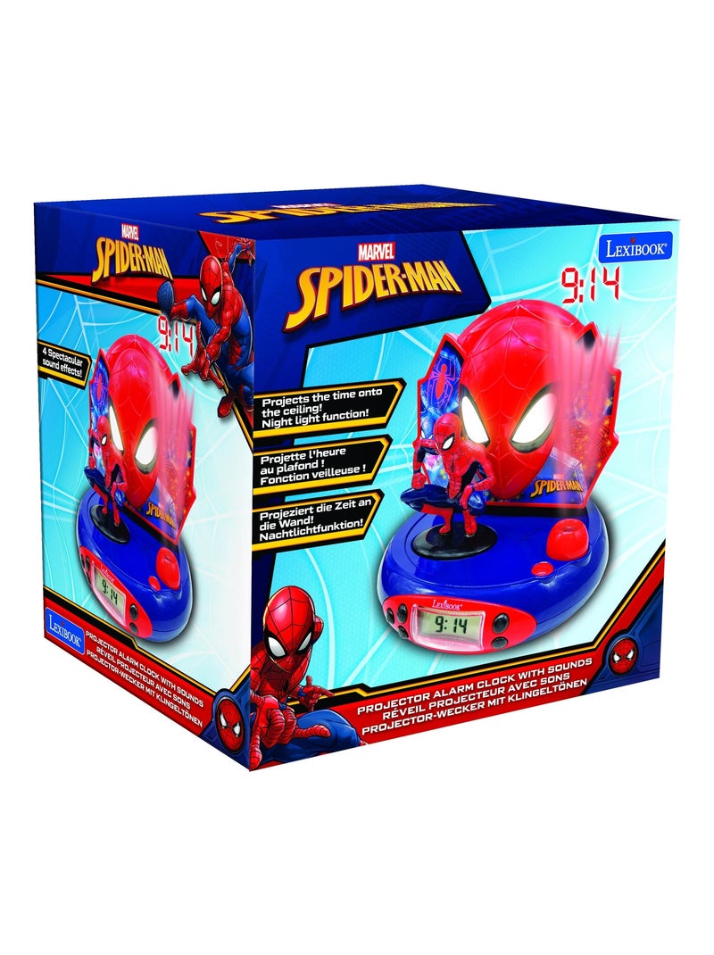 3d spider-man projectorklok met magische geluiden Rood - Kiabi