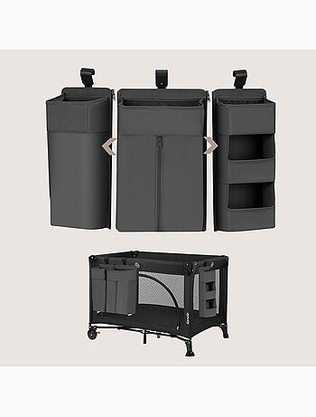 3x LIONELO Sidepocket Hangende Bedorganizer - Voor Luiers - Opbergmandje
