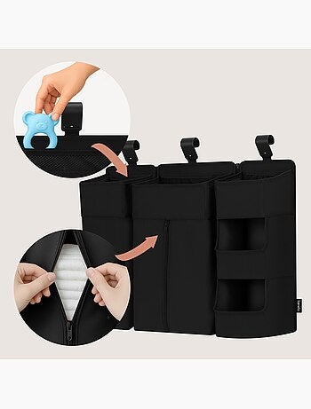 3x LIONELO Sidepocket Hangende Bedorganizer - Voor Luiers - Opbergmandje