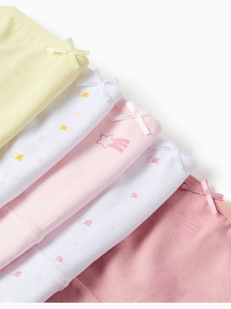 4 culottes en coton à motif d'étoiles Blanc Rose - Kiabi