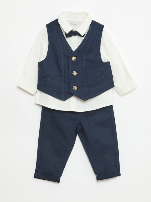 4-delige ceremoniële set van katoen en linnen - Kiabi