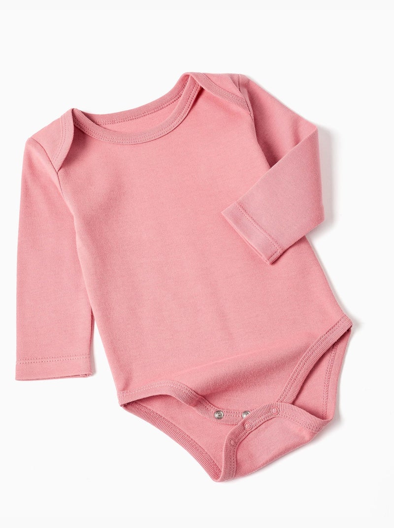 4 Effen/bedrukte katoenen rompers Multicolor - Kiabi