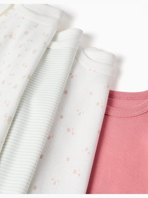 4 Effen/bedrukte katoenen rompers - Kiabi 4 Effen/bedrukte katoenen rompers - Kiabi