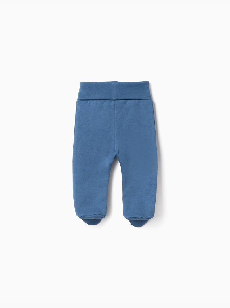 4 Effen/bedrukte katoenen voetbroekjes Wit Blauw - Kiabi