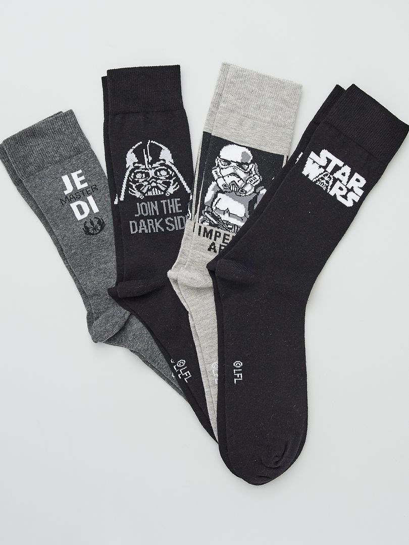 4 paar sokken 'Star Wars' zwart / grijs - Kiabi