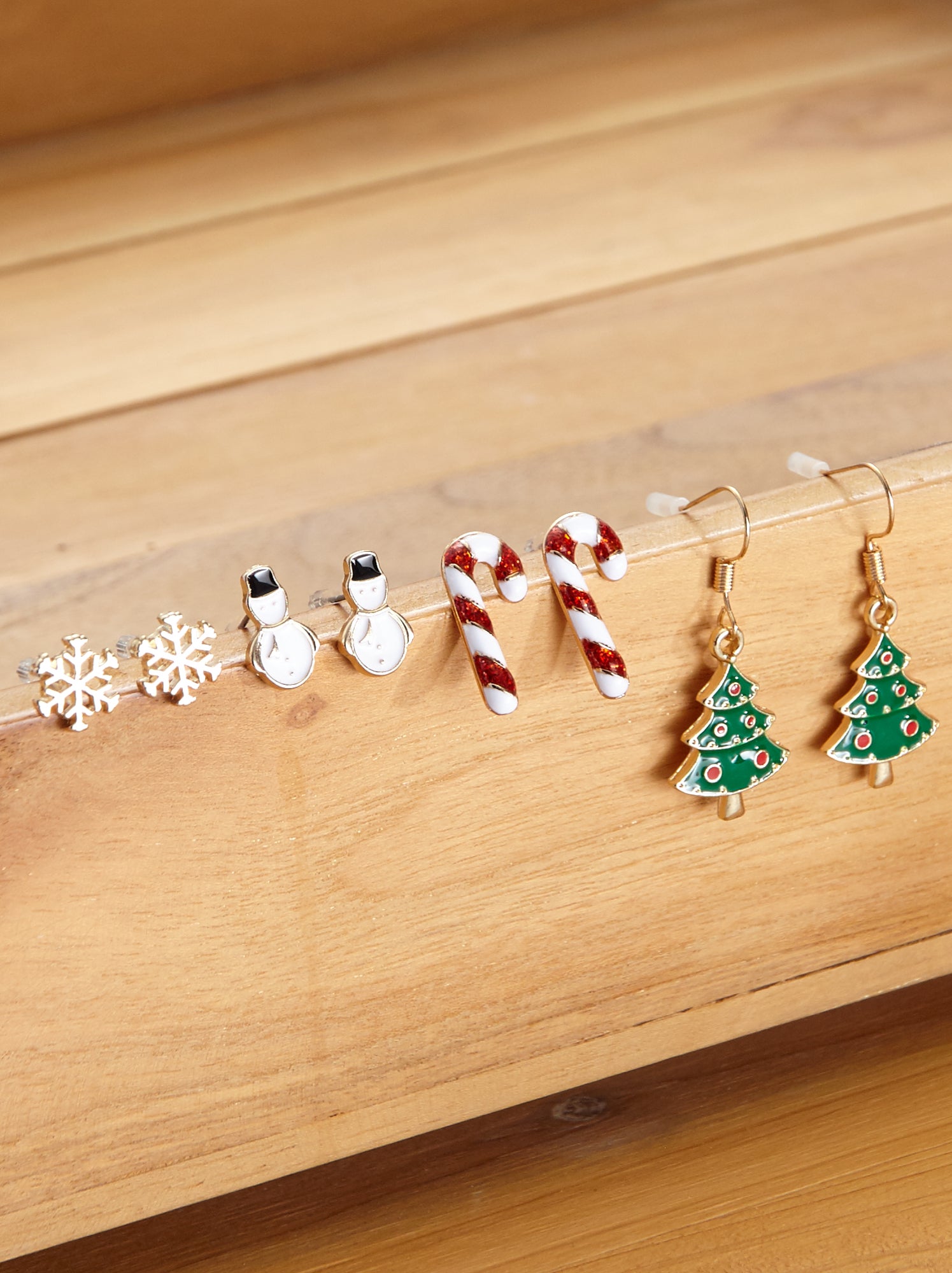Lot De 6 Paires De Boucles D'oreilles Noël – Père Noël, Flocons, Sapins… Alliage Hypoallergénique, Cadeau Festif Pour Femmes. - 11